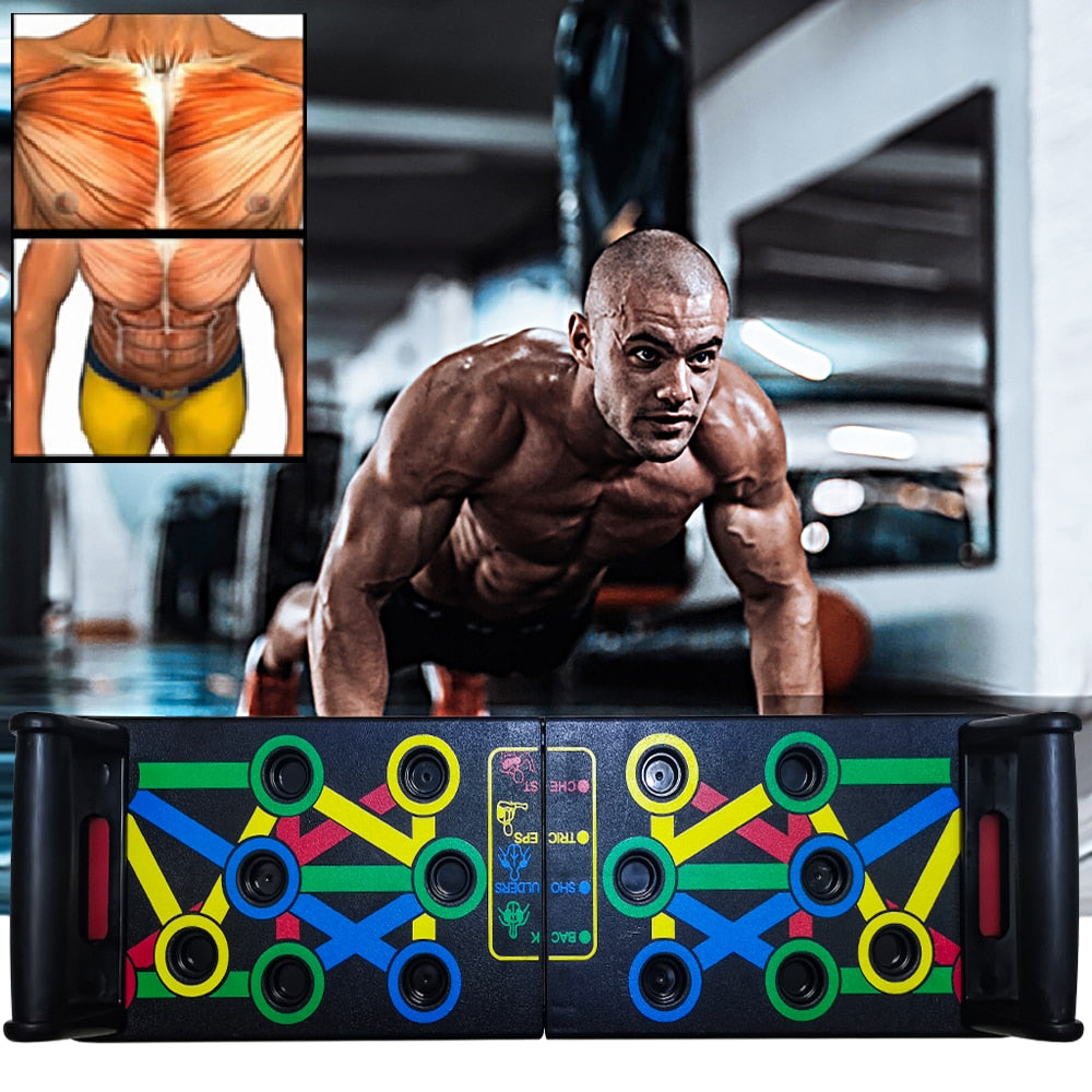 14 in 1 Push-Up Rack Board Push-Up Stand Training Workout Gym Equipment for ABS Abdominal Muscle Building